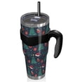 thumbnail image 2 of 40oz Tumbler,Dark Blue Christmas Pattern Insulated Tumblers with Removable Handle,Stainless Steel Double Vacuum Coffee Tumbler Cup with Straw for Home,Office,Travel,Party, 2 of 5