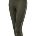 thumbnail image 3 of FashionOutfit Women's Solid Side Studs Tight Leggings, 3 of 3