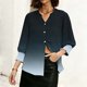 thumbnail image 3 of Camisas de Cuello de Tripulación de Manga Corta para las Mujeres, Cardigan con Cuello en V con Mangas 3/4, 3 of 7