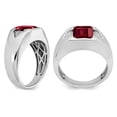 thumbnail image 2 of Mens 3.75 Carat (ctw) Lab Created Emerald-Cut Ruby Ring in 14K White Gold with Diamonds, 2 of 5