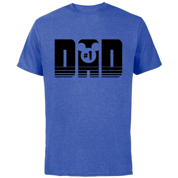 Disney Mickey Mouse Icon #1 Dad Retro Stipes - Short Sleeve Cotton T-Shirt for Adults - Customized-Royal Heather