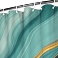 thumbnail image 3 of Teal Gold Marble Pattern Shower Curtain 36"x72" ,Bathroom Decorative Shower Curtains Set with 12 Hooks,Modern Waterproof Washable Shower Curtain, 3 of 6
