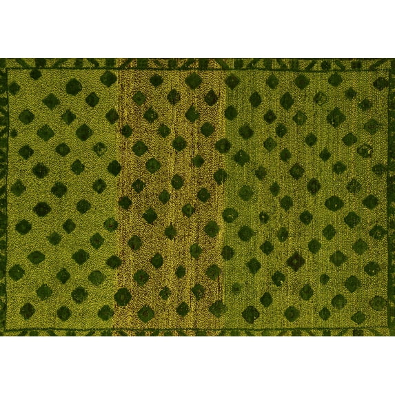 Ahgly Company Indoor Rectangle Abstract Yellow Modern Area Rugs, 7' x 10'