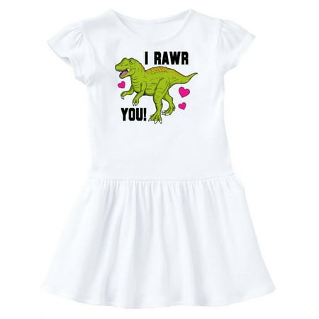 

Inktastic I Rawr You Tyrannosaurs with Hearts Gift Toddler Girl Dress