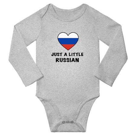 

Just a Little Russian Heart Baby Long Sleeve Romper (Gray 24 Months)
