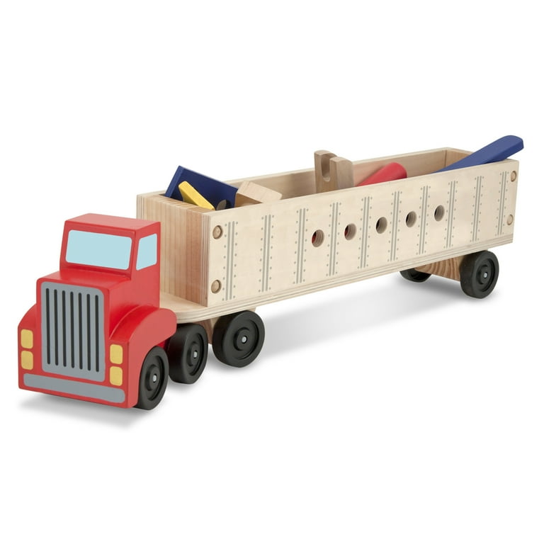 Melissa & Doug Wooden Big Rig Truck Building Set (22 pcs)