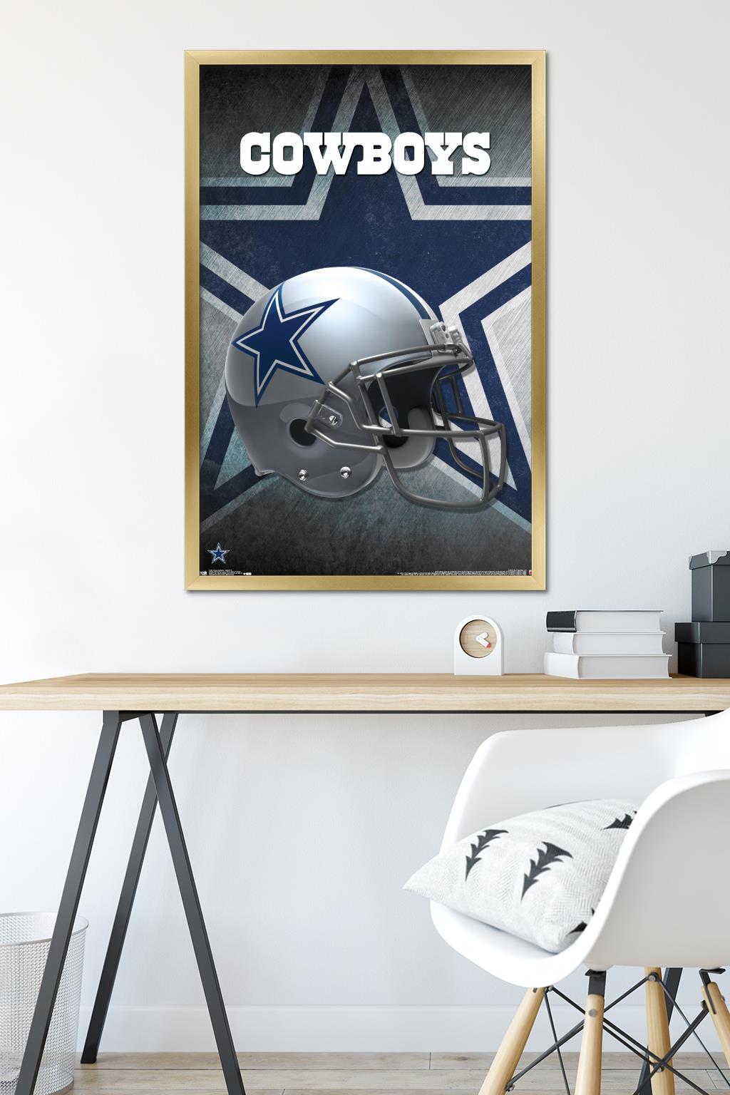dallas cowboys helmet in stadium football canvas wall art Cowboys: NFL Dak Prescott & Micah Parsons Lights Trends International Gallery Pops NFL