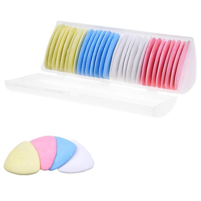 BR Juego de tizas triangulares para sastre - 30 piezas - Costura, acolchado y manualidades - con caja de almacenamiento de plástico