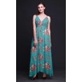 thumbnail image 4 of Bimba Floral Femmes Été Imprimé V Cou Long MaxiDressHoliday Resort Wear-Small, 4 of 5