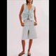 thumbnail image 5 of Camiseta Corta Sin Mangas con Cuello en V y Estampado Floral con Ojales Bordados para Mujer, Estilo Y2K Azul M, 5 of 7