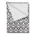 thumbnail image 2 of Antique Soft Flannel Fleece Blanket, Monochromatic Repetitive Pattern of Classic Baroque Swirls Motif Print, Cozy Plush for Indoor and Outdoor Use, 70" x 90", Charcoal Grey and White, by Ambesonne, 2 of 5