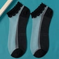 thumbnail image 5 of OVBMPZD Girl Socks Low-Cut Ruffle 5PC Black Cotton Soft Hiking Socks Socks for Swollen Ankles, 5 of 5