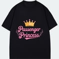 thumbnail image 3 of Passenger Princess T Shirt Black Crown And Pink Text Design For Casual Wear, 3 of 4