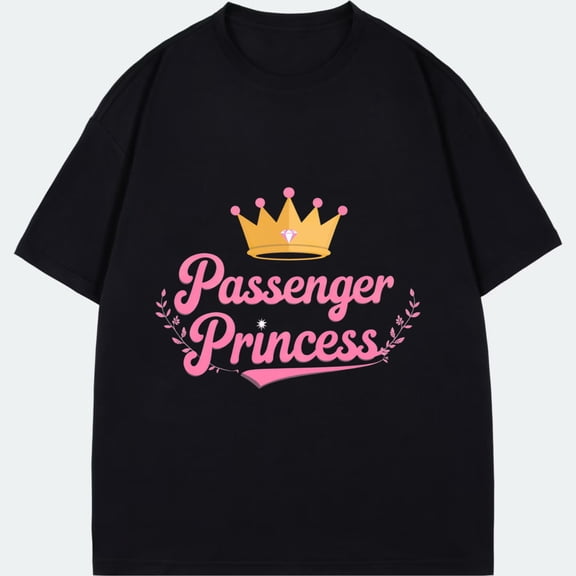 Passenger Princess T Shirt Black Crown And Pink Text Design For Casual Wear