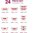 thumbnail image 2 of 24 Piece Glass Storage Containers with Lids - Airtight, Leak Proof, Dishwasher Safe, Glass Tupper Ware Sets with Lids, Food Storage Containers, Meal Prep Containers, Gray, 2 of 7