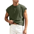 thumbnail image 2 of Kalauyu Sleeveless Athletic Tank Tops for Men Round Neck Cotton Blend Loose Summer Breathable Solid Color Workout Sleeveless Tees, 2 of 9