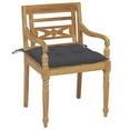 thumbnail image 2 of vidaXL 2x Solid Teak Wood Batavia Chair with Multi Color Cushions Garden Seat, 2 of 142