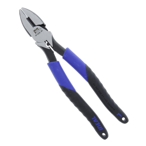 IDEAL Electrical 30-3430 Smart-Grip - 9.5 in., Linesman Plier with New England Nose, Crimping Die, Fish Tape Puller