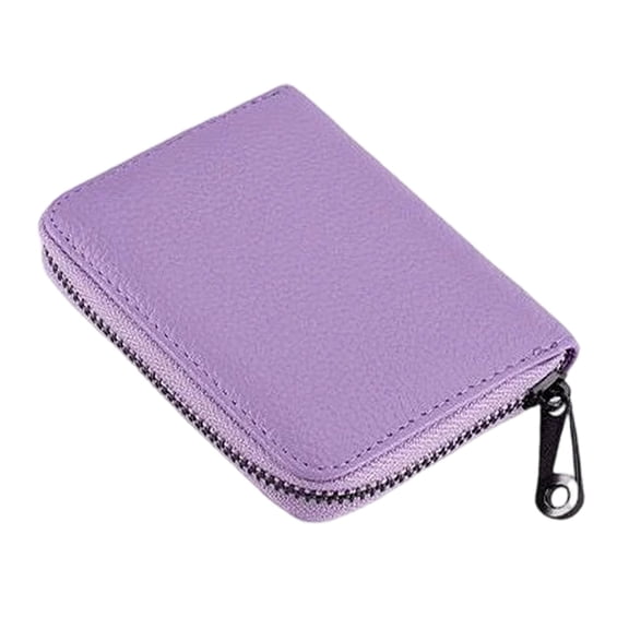 Purple Card Holder Wallet for Men Women with 20 Slots, Small Credit Card Case Organizer for IDs Gift Cards Business Cards, Zipper Binder Card Book for Travel Daily Use