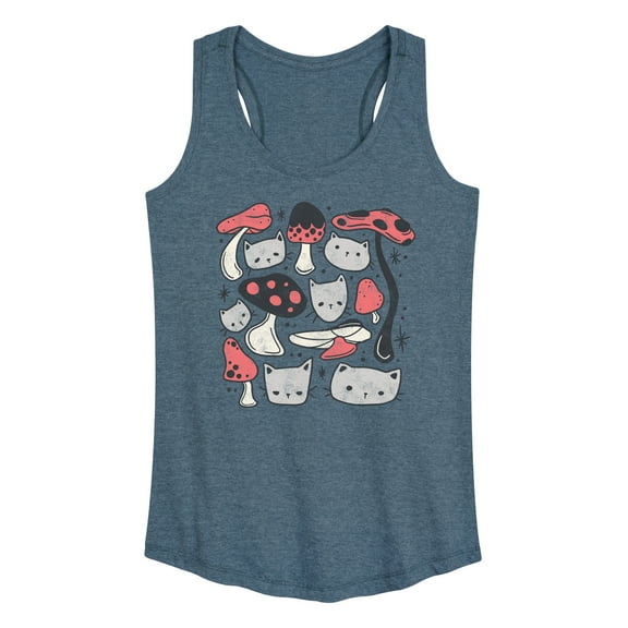 Instant Message - Cat Mushroom - Women's Racerback Tank Top