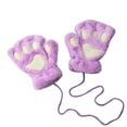 thumbnail image 4 of UJNDER Women Shirts cats Gloves Half Finger Bears Fingerless Gloves Cute Womens Thick Gloves Cartoon Purple, 4 of 9