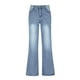 thumbnail image 3 of ZHAOCHENG Pantalones vaqueros acampanados para mujer, de tiro medio, con corte acampanado, informales, holgados, de pierna ancha, elásticos, con bolsillos, 3 of 5