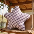 thumbnail image 7 of MMJ Grid Fabric Five Pointed Star Plush Cushion Soft Lumbar Throw Pillow for Sofa Bedroom Living Room Home Decorative, 7 of 7