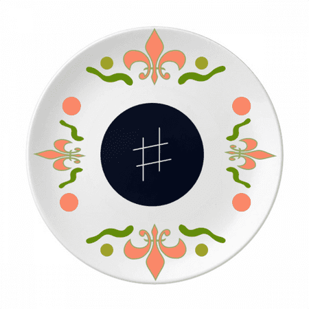 

White Music Signature Black Flower Ceramics Plate Tableware Dinner Dish