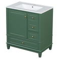 thumbnail image 2 of GDF Studio Modern 30" Bathroom Vanity with Ceramic Sink, Soft-Close Door, and Ample Storage, Green, 2 of 19
