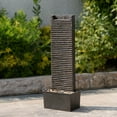 thumbnail image 6 of Teamson Home Ridged Texture Outdoor Water Fountain–Warm Glow Lighting with Built-In Electric Pump & Simple Setup, Dark Gray, 6 of 13