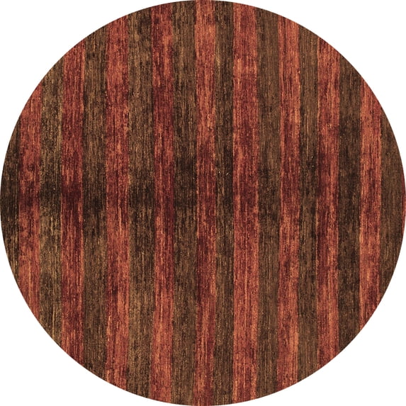 Ahgly Company Indoor Round Oriental Brown Modern Area Rugs, 3' Round