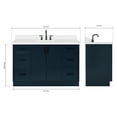 thumbnail image 3 of Ariel Kelly 55 Inch Single Rectangle Sink Bathroom Vanity With Pure White Quartz Countertop 1.5 Inch Edge In Midnight Blue, 3 of 12