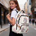 thumbnail image 4 of Jeiento Floral Cowgirl Horse Backpack for Girls, 17 Inch Lightweight School Bag for Ages 9-12, Elementary Backpack with 600D Breathable & Multi-Pockets, 4 of 7