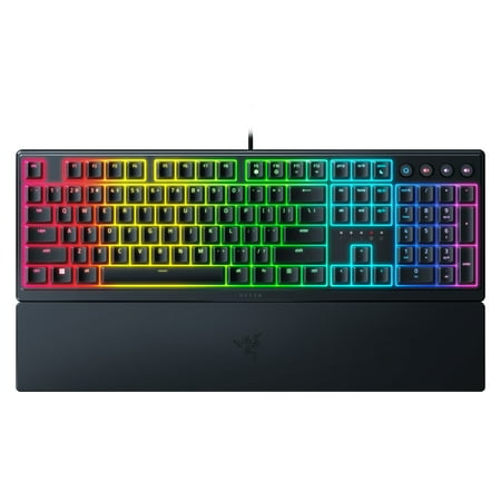 Razer Ornata V3 Full-Size Wired Mecha-Membrane Gaming Keyboard for PC, Chroma RGB, Wrist Rest, Black