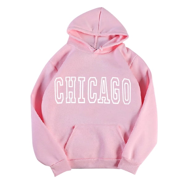 Sudadera larga con cremallera Gibobby Camiseta encapuchada Mujeres Impreso Casual Manga Larga Rosa XXL