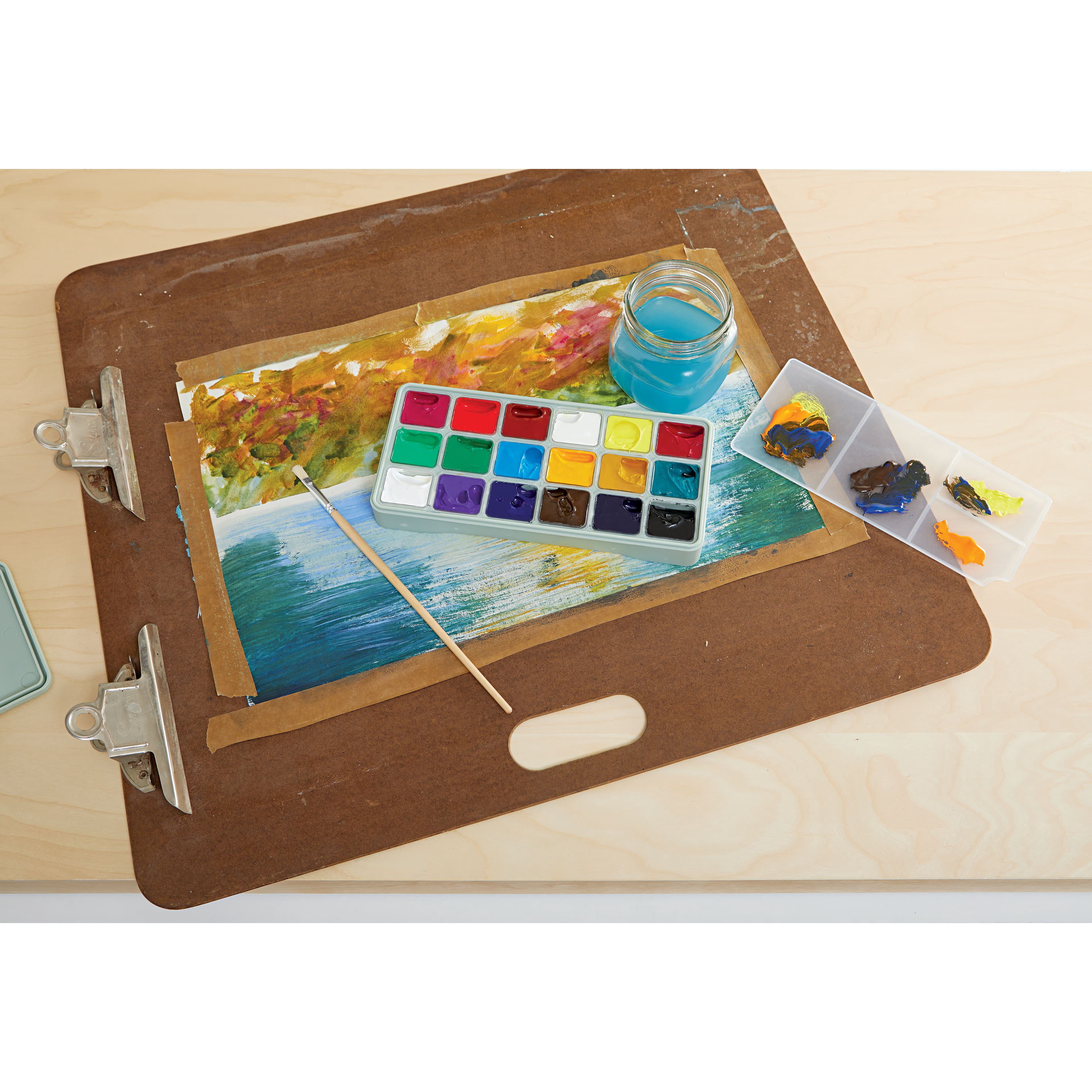Artist's Loft Jelly Gouache Paint Set - 18 Assorted Colors per Set with Palette and Case, Vibrant, Blendable Paints for Artists & Crafters, 6 Pack