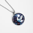 thumbnail image 4 of Peace Dove Glass Circular Pendant Necklace - Stylish Necklace for Women, 4 of 5