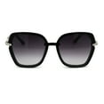 thumbnail image 2 of Womens Designer Chic Luxury Metal Jewel Arm Butterfly Sunglasses Black Silver Smoke, 2 of 4
