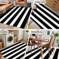 thumbnail image 6 of White Black Striped Washable Area Rugs 2.7'x5', Simple Stripes Background Low Pile Throw Living Room Rug Non-Slip Sturdy Edge Binding Carpet for Indoor Entryway Bedside Kitchen, 6 of 9