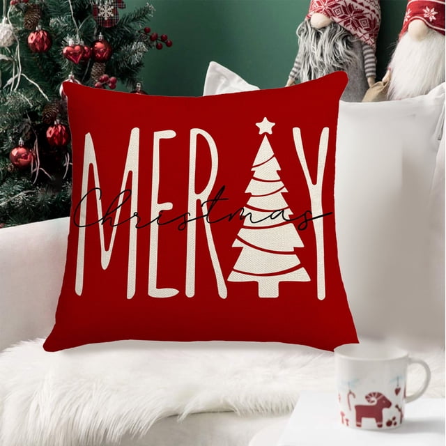Christmas Pillowcase 17.71x17.71in Used For Christmas Decoration Winter Holiday Decoration Pillow Cover Suitable For Home Sofas