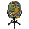 thumbnail image 3 of Garden Art Office Chair Slipcover, Whimsical Florist Pattern with Doodle Funny Plants Rich Summer Nature, Protective Stretch Decorative Fabric Cover, Standard Size, Multicolor, by Ambesonne, 3 of 5