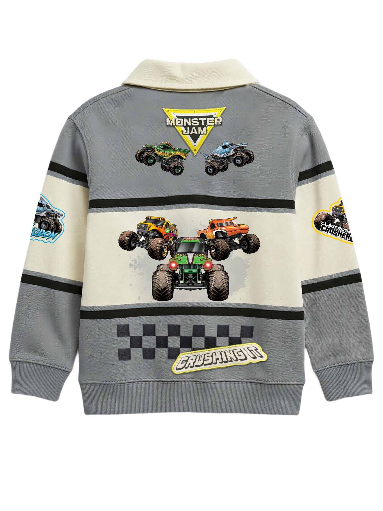 Monster Jam Toddler Boy Long Sleeve Rugby Shirt, Sizes 12M-5T