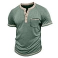 thumbnail image 2 of Youthup Men's Vintage-Inspired Half-Button Breathable T-Shirt with Chest Pocket for Urban Casual Wear, 2 of 8