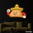 thumbnail image 3 of Craftnamesign Tacos Sombrero Neon Acrylic Print, Tacos Restaurant Decor, 3 of 4