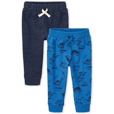 

The Children s Place Baby Toddler Boys Dino Fleece Jogger Pants 2-Pack Multi CLR 12-18 Months