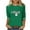 Green, variant on Tops for Women Three-Quarter Sleeve Heart Valentine's Day Round Neck Print Casual Loose T-Shirt Purple XL