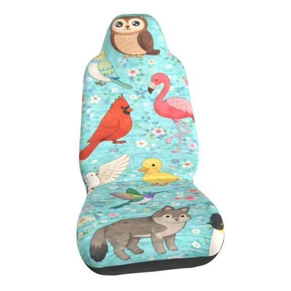 Woodland Birds Animals Car Seat Covers Stretch Car Seat Protectors Universal Fit