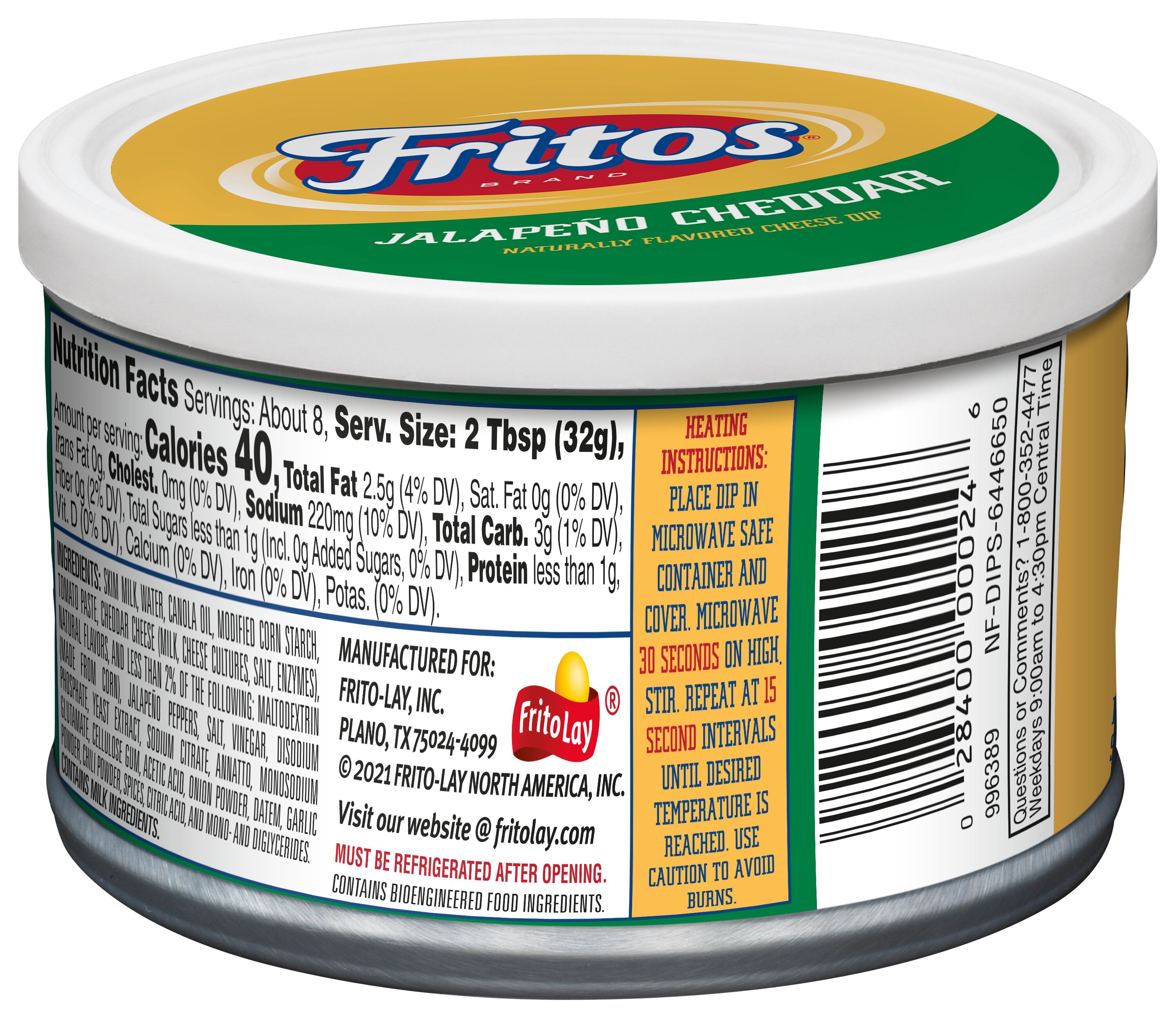 Fritos Jalapeno Cheddar Naturally Flavored Cheese Dip, Can 9 oz - image 3 of 6