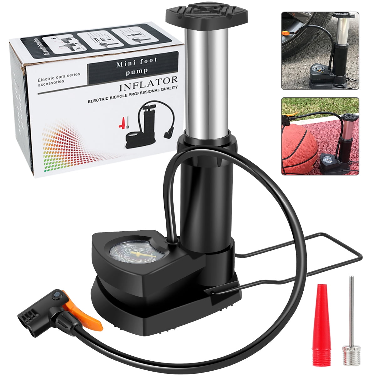 Threns Bike Pump Kit Mini Bike Floor Pump Portable Bike Pump 160PSI