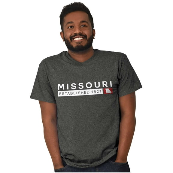 Missouri Map State Shape Established Men's Graphic T Shirt Tees Brisco Brands X